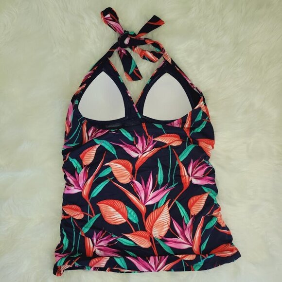 Tommy Bahama Birds Of Paradise Halter Cup Swim Tankini Top Multicolored Size M - Picture 3 of 11